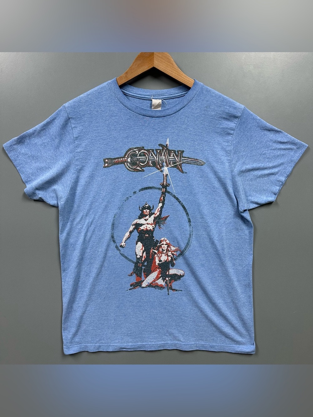 Conan the Barbarian Movie Poster T-Shirt Mens Small Schwarzenegger Movie Tee